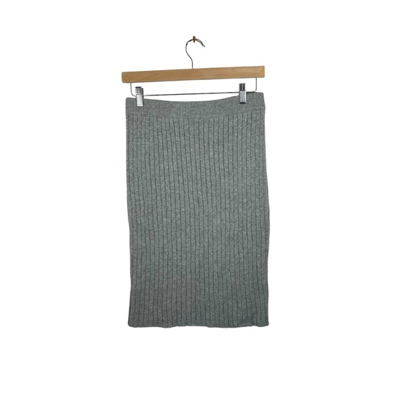 Leith Women’s Ribbed Knit Sweater Midi Skirt in Grey Size M - Picture 6 of 6